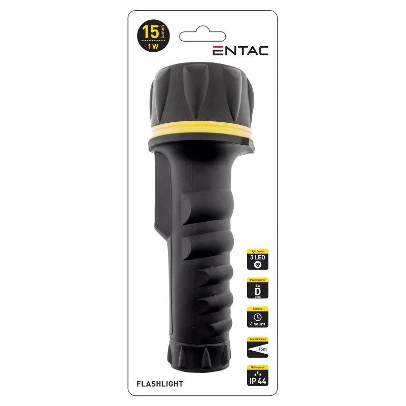 ENTAC EFL-2D-PL Taskulamp 2D Plastik Must
