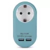 ENTAC Pistikupesa adapter 2x USB-A sinine