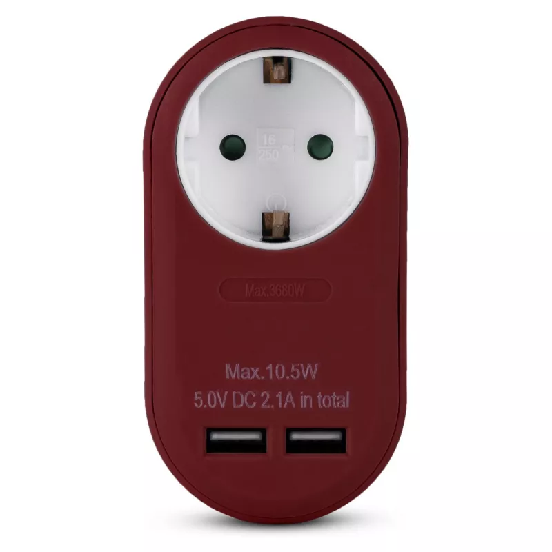 ENTAC seinakontaktiadapter 2x USB-A Burgundia