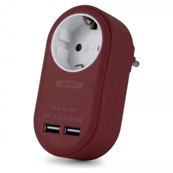 ENTAC seinakontaktiadapter 2x USB-A Burgundia