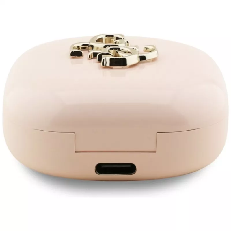 Guess 4G Metal Logo True Wireless Stereo Bluetooth 5.0 Kõrvaklapid Laadimiskarbiga - Roosa