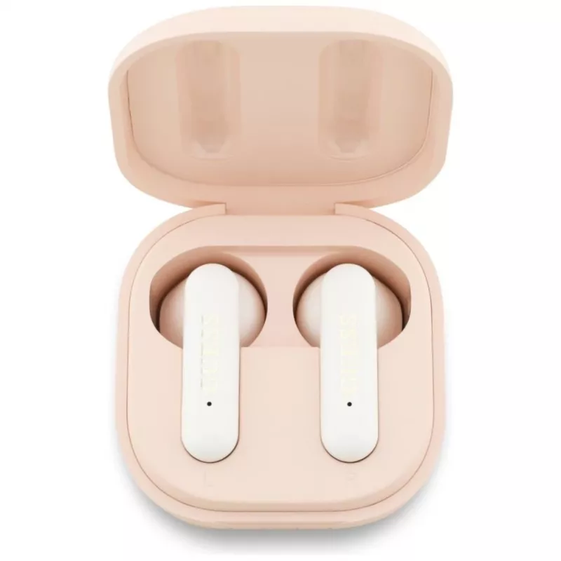 Guess 4G Metal Logo True Wireless Stereo Bluetooth 5.0 Kõrvaklapid Laadimiskarbiga - Roosa
