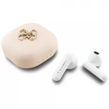 Guess 4G Metal Logo True Wireless Stereo Bluetooth 5.0 Kõrvaklapid Laadimiskarbiga - Roosa