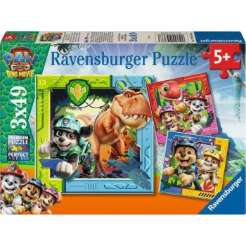 RAVENSBURGER Lastepuzzle PAW Patrol 3 Dino Movie (3 x 49 tükki)