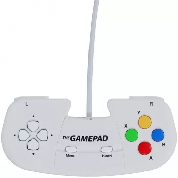 Retro Games The Gamepad White - Juhtmega USB mängupult arvutile, Macile, ZX Spectrumile, THEC64-le, THEA500 Mini-le - Digitaalne D-Pad, 10 nuppu, 1,8 m kaabel