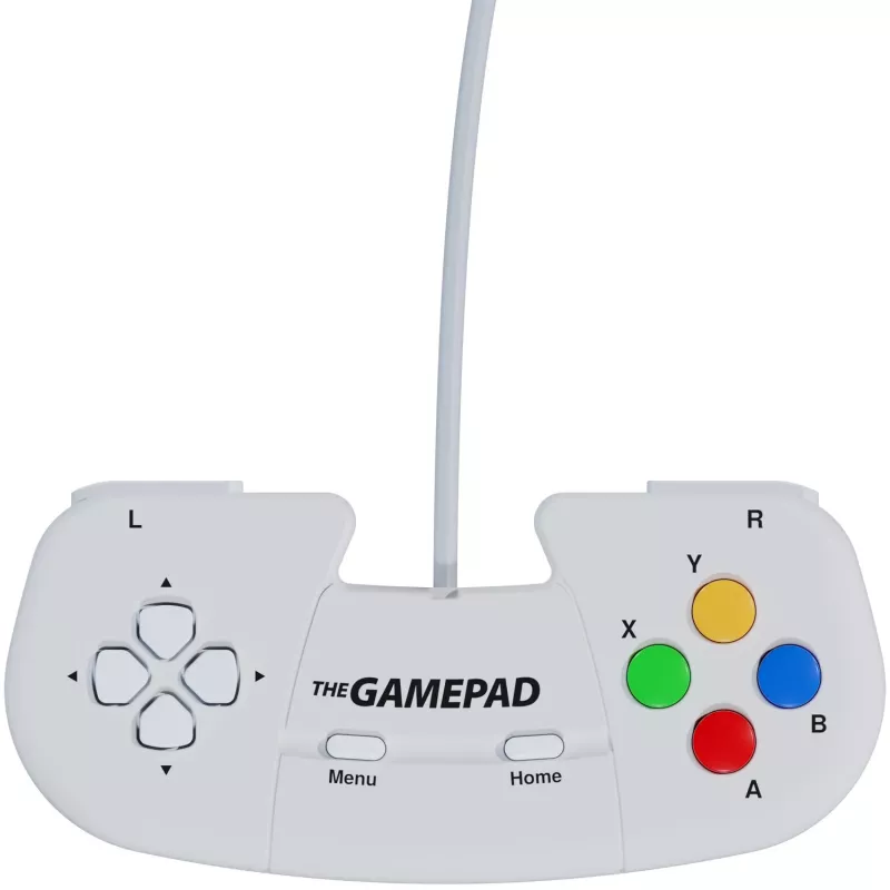 Retro Games The Gamepad White - Juhtmega USB mängupult arvutile, Macile, ZX Spectrumile, THEC64-le, THEA500 Mini-le - Digitaalne D-Pad, 10 nuppu, 1,8 m kaabel