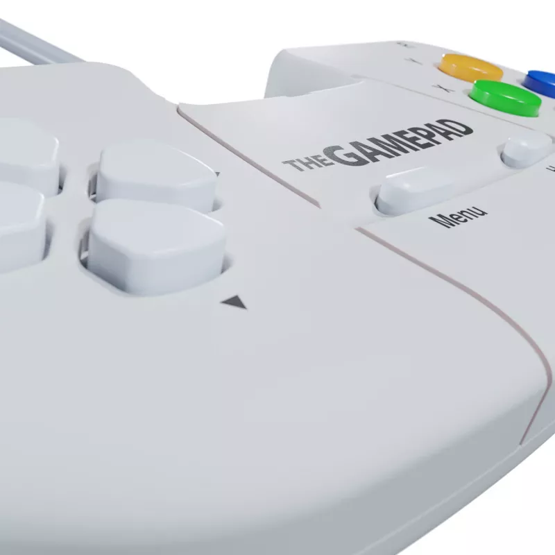 Retro Games The Gamepad White - Juhtmega USB mängupult arvutile, Macile, ZX Spectrumile, THEC64-le, THEA500 Mini-le - Digitaalne D-Pad, 10 nuppu, 1,8 m kaabel