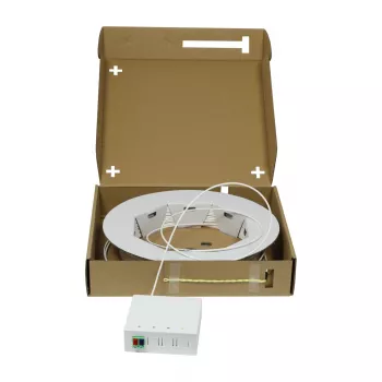 SYNERGY21 FTTH Compact Box Pre-assembled, 2xLC/APC -> Open End, 20m, 9/125µm, G.657.A2, 2-Fiber, OD=2.2mm