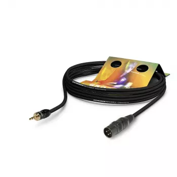 Sommer Cable Club Series MKII patch- / insert-kaabel, 2 x 0,34 mm², XLR 3-kontaktiline pistik – 3,5 mm stereopistik, HICON, must, 0,25 m (CSDQ-0025-SW)