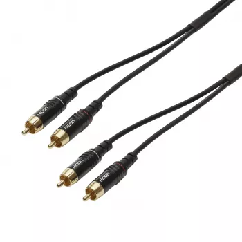 Sommer Cable SC-Onyx 2025 MKII stereo RCA-kaabel, asümmeetriline, 2 x 1 x 0,25 mm², 2x RCA-pistik – 2x RCA-pistik, HICON, must, 5 m (ON81-0500-SW)