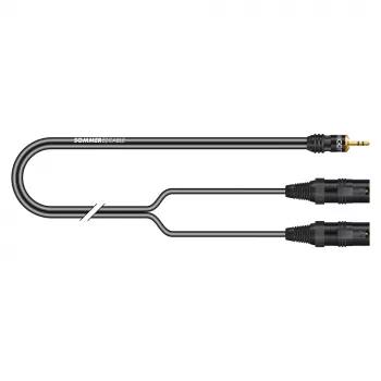 Sommer Cable SC-Onyx 2025 MKII stereo jaotuskaabel, 2 x 1 x 0,25 mm², 3,5 mm stereopistik – 2x XLR 3-kontaktiline pistik, HICON, must, 5 m (ON9V-0500-SW)