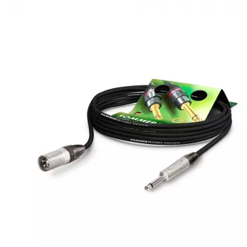 Sommer Cable Stage 22 Highflex mikrofonikaabel, 2 x 0,22 mm², XLR 3-kontaktiline pistik – 6,3 mm monopistik, NEUTRIK, must, 1 m (SG75-0100-SW)