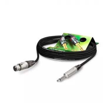 Sommer Cable Stage 22 Highflex mikrofonikaabel, 2 x 0,22 mm², XLR 3-kontaktiline pesa – 6,3 mm monopistik, NEUTRIK, must, 5 m (SG79-0500-SW)