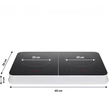 MEDION LIFE Double Induction Cooktop MD18493 (Must, 3500 W, 2x 20 cm)