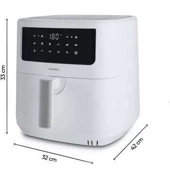 MEDION Air Fryer Life MD 11750 P10 XL (Mattvalge, 2150 W, 6.8 L korv)