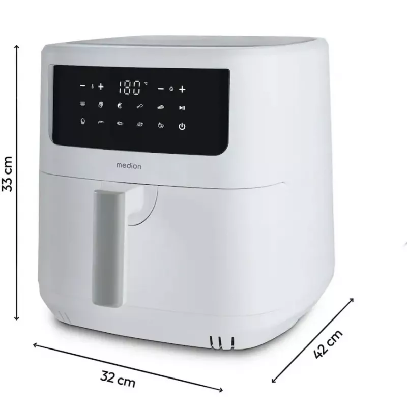 MEDION Air Fryer Life MD 11750 P10 XL (Mattvalge, 2150 W, 6.8 L korv)