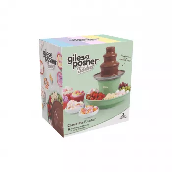 Giles & Posner EK6662GSGRVDE 3-Tier Electric Chocolate Fountain 900g Capacity 90W Black/Silver