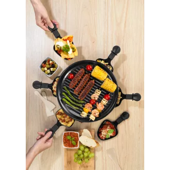 Giles & Posner EK4511GV2VDE Laua Raclette Grill 1200 W 8 inimesele Must/Hõbe