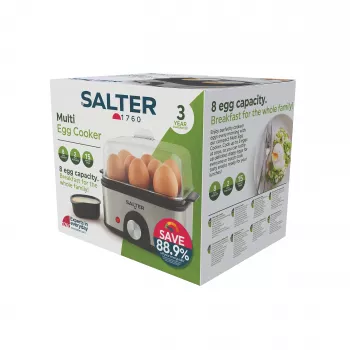 Salter EK6213VDE Multil Egg Cooker - 7 muna mahutavus, 350W, must/hõbe