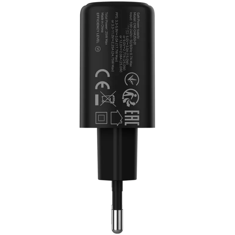 CANYON OnCharge 250 25W 1xPD EU seinadapter must