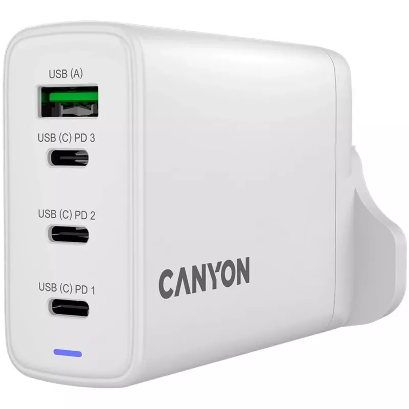 CANYON OnCharge 140 GaN laadija 150W Max 3 USB-C + 1 USB-A Valge UK pistik