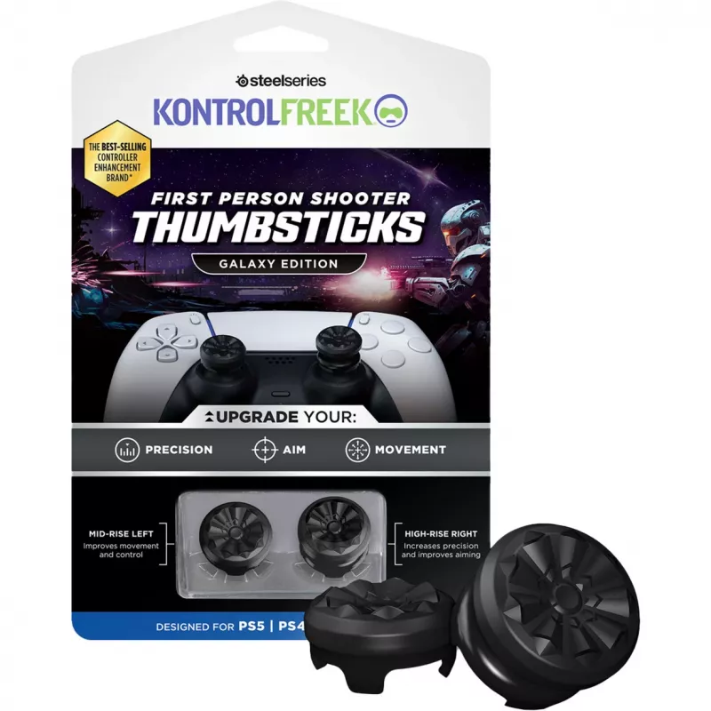 SteelSeries KontrolFreek FPS Performance Thumbsticks Galaxy Edition (Must, 2 tk, PlayStation 5/4 kontrollerile)