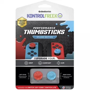 SteelSeries KontrolFreek Performance Thumbsticks Splash (Red/Sinine, 2 tükki, Nintendo Switch Joy-Conidele ja Nintendo Switch Lite'ile)