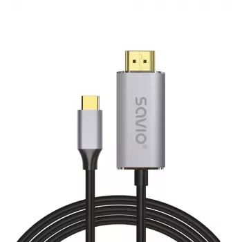 SAVIO USB-C to HDMI 2.0b kaabel 1m hõbedane CL-170