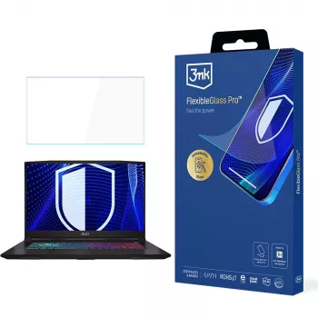 3MK PROTECTION FlexibleGlass Pro Screen Protector for MSI Katana 17,3 inch Laptop (up to 19) - 0,3mm Hybrid Glass, 7H Hardness, Anti-Fingerprint, Bubble-Free