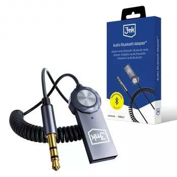 3mk Audio Bluetooth Adapter - Bluetooth 5.0 vastuvõtja 3,5mm AUX, USB-C, 10h aku, must
