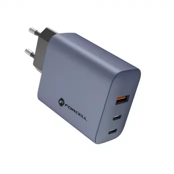 FORCELL F-ENERGY GaN VT-42B seinapistikulaadija 2x USB-C + USB-A PD QC4.0 4A 65W Hall