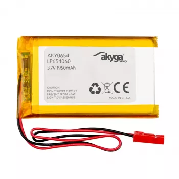 Akyga AKY0654 LP654060 Li-Po laetav aku 3.7V 1950mAh PCM JST 2.54 2-pin 150mm