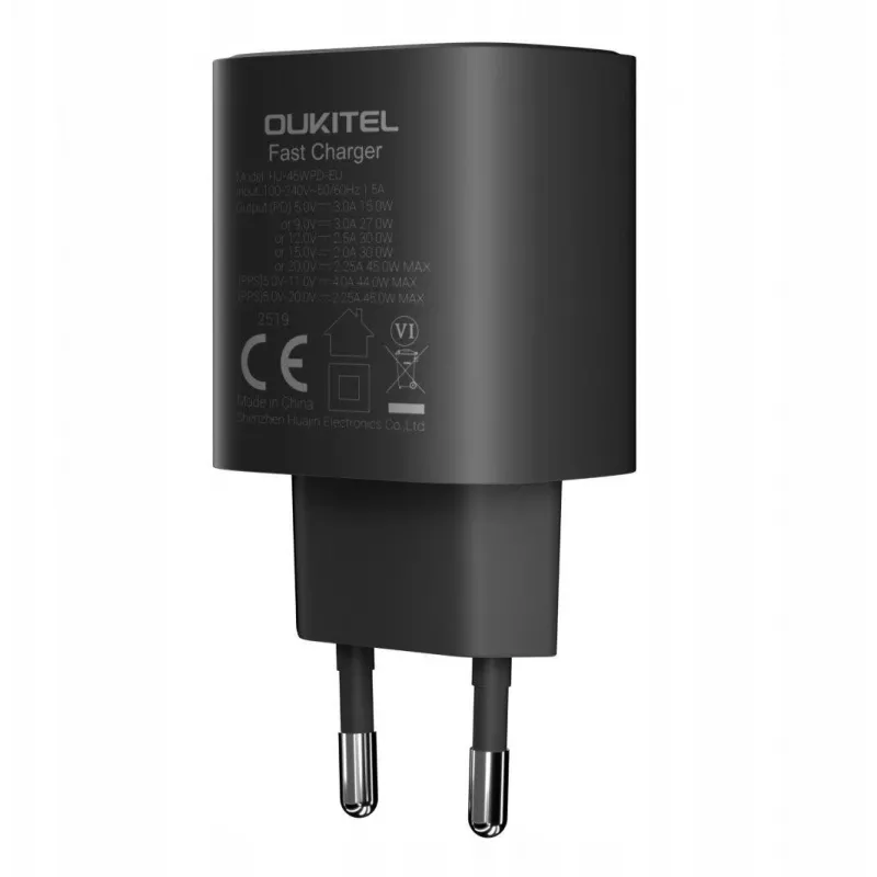 OUKITEL 45W USB-C PD kiirlaadija EU pistikuga must