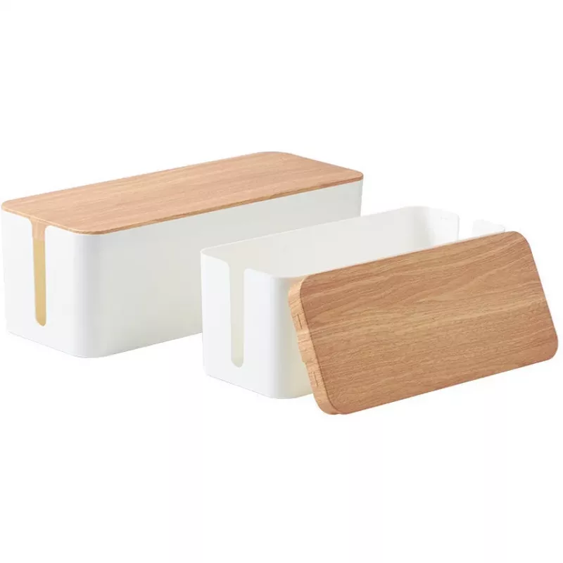 MOZOS KBO-LW-WOOD Bamboo Cable Management Box for Power Strips, Natural Wood