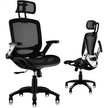 MOZOS ERGO-C Premium Ergonomic Office Chair with Mesh Backrest, Black