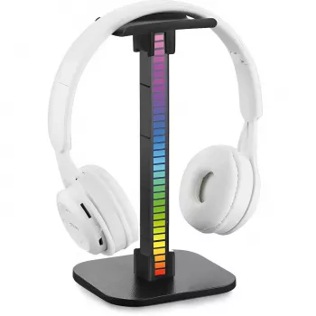 MOZOS D11 RGB LED kõrvaklappide alus USB-hubi ja helipistikuga