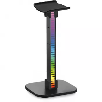 MOZOS D11 RGB LED kõrvaklappide alus USB-hubi ja helipistikuga