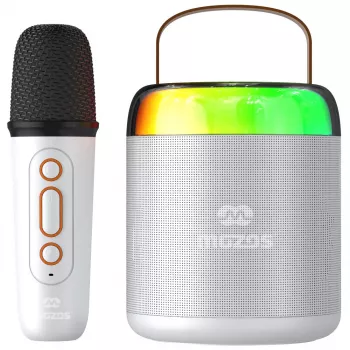 MOZOS MK Valge Karaoke Mikrofon Bluetooth Kõlar