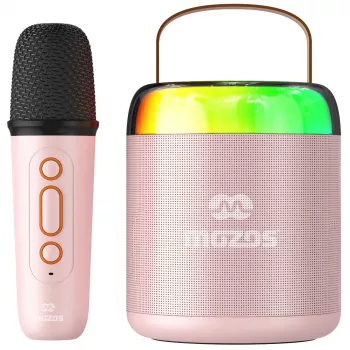 MOZOS MK Roosa karaokemikrofon Bluetooth-kõlariga