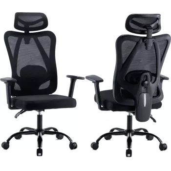 MOZOS ERGO-X Ergonoomiline kontoritool reguleeritava nimmetoe ja peatoega, must