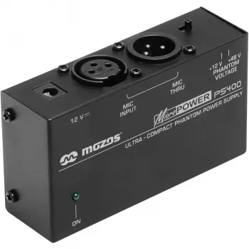 MOZOS PS400 Phantom Power Supply 12V / 48V XLR-mikrofonidele