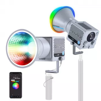 NEEWER HS60C 60W RGB COB LED videovalgustus, 8700 Lux, CRI 97+, rakenduse/2.4G juhtimine