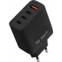 Teltech GaN USB / 3x USB-C 100W QC PD Laadija Must TCH-08