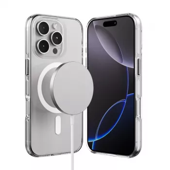 Crong Clear MAG Pro Case for iPhone 16 Pro, MagSafe, Transparent