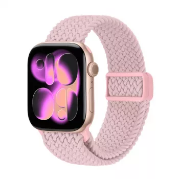 Crong Wave Band Punutud Nailonist Solo Loop Apple Watch 38/40/41/42 mm Roosa