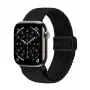 Crong Wave Band Punutud Nailonist Kellarihm Apple Watch 44/45/46/49 mm (Must)