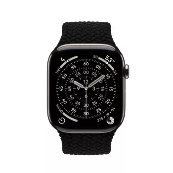 Crong Wave Band Punutud Nailonist Kellarihm Apple Watch 44/45/46/49 mm (Must)