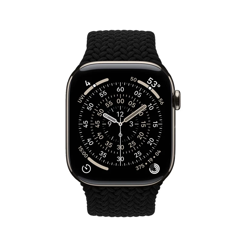 Crong Wave Band Punutud Nailonist Kellarihm Apple Watch 44/45/46/49 mm (Must)