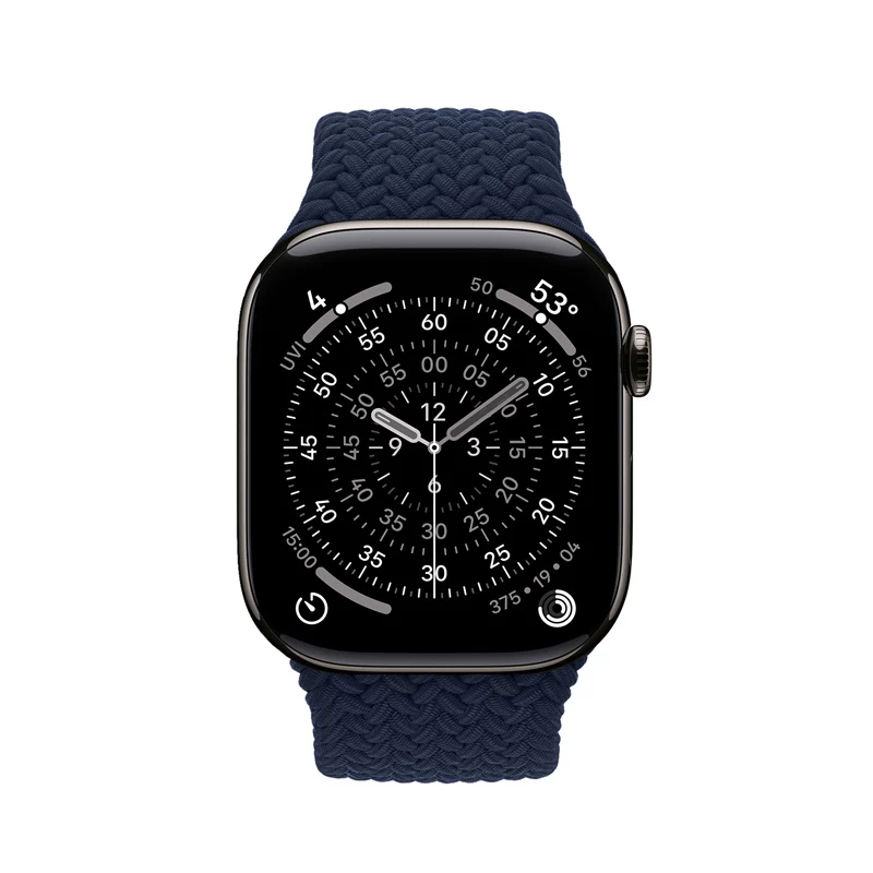 Crong Wave Band Punutud Nailonist Solo Loop Apple Watch 44/45/46/49 mm (Tumesinine)