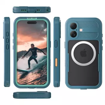 Crong Seal Cover IP68 Waterproof Case for Apple iPhone 17 - Marine Blue
